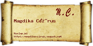 Magdika Círus névjegykártya